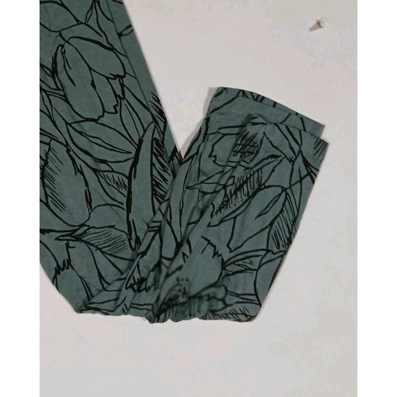Bryn Walker Viscose Blend Leggings Size Medium Green Botanical Cropped Pull On - Picture 8 of 8